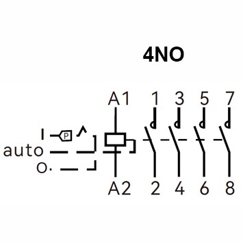 Модульный контактор с ручным управлением TOSUNlux LCH8-63M 4NO 4P 63A (6931934210965) - фото №2