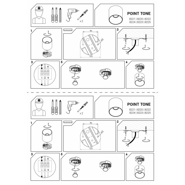 Точечный светильник Nowodvorski 8225 Point tone GU10 1x10W IP20 Черный - фото №4