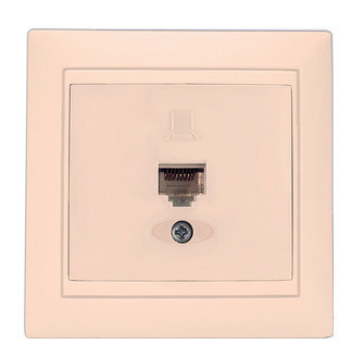 Комп'ютерна розетка Elcor Emily 9215 (211583) RJ45 Cat5e 125 МГц неекранована (кремовий)