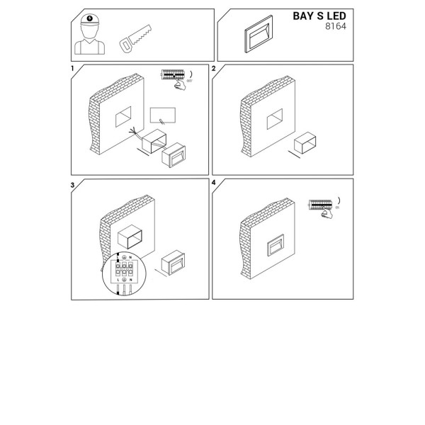 Вуличний світильник Nowodvorski 8164 Bay LED 1x3W 3000K 200Lm IP65 чорний - фото №4