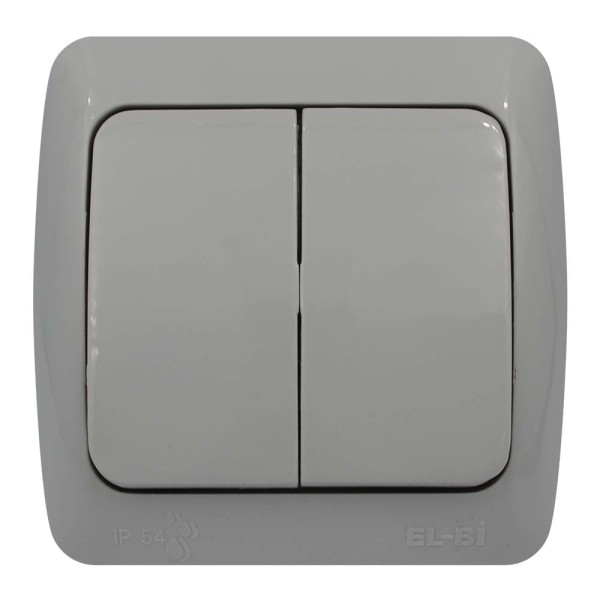 Выключатель EVA серый 2кл IP54 ( 554-011500-202 )