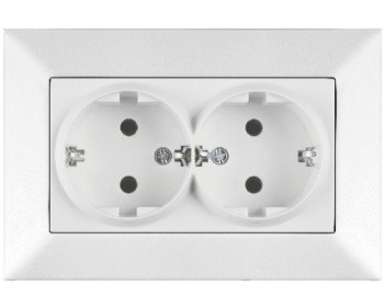 Розетка двойная Meridian, белый