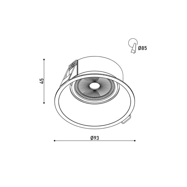 Точковий світильник Kloodi KD-ONE R93 BK GU10 IP20 чорний - фото №3
