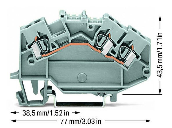 Клемма Wago 780-631 2,5мм² (серая) - фото №6
