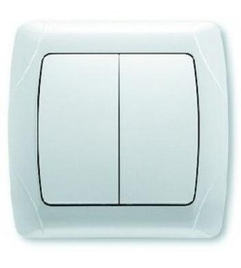 Вимикач 2-клавішний білий VIKO Carmen