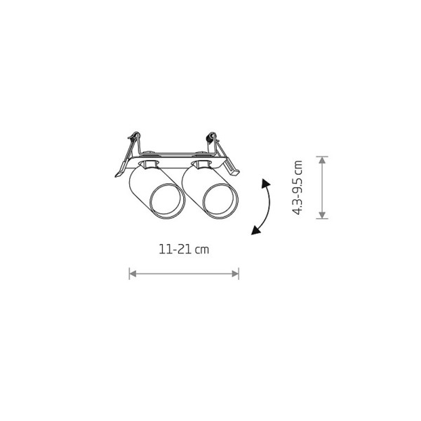 Светильник поворотный, спот Nowodvorski 11444 Fourty Surface II GU10 2x10W IP20 Серый - фото №1