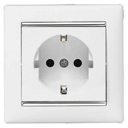 Рамка одинарная Valena белая/серебро - фото №2