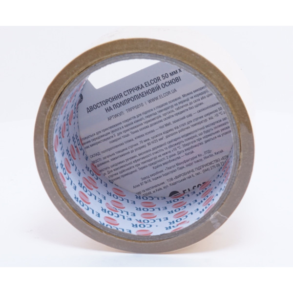 Двостороння стрічка Elcor 40206765 TRPP5010 на поліпропіленовій основі 50мм (10м) - фото №4