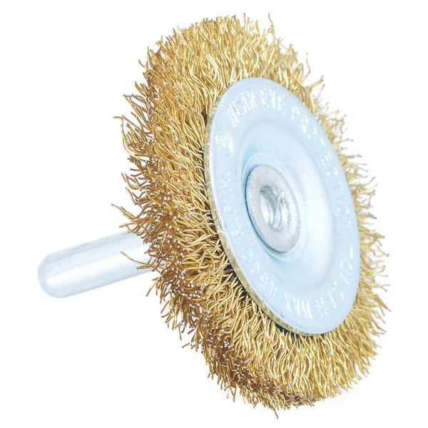 Дискова щітка Tolsen (77540) 50х6.4мм з гофрованого латунованого дроту 0.3мм - фото №1