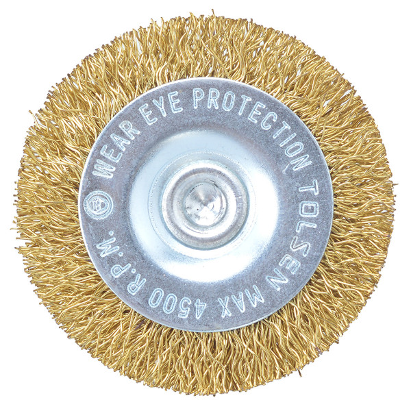 Дискова щітка Tolsen (77540) 50х6.4мм з гофрованого латунованого дроту 0.3мм - фото №2