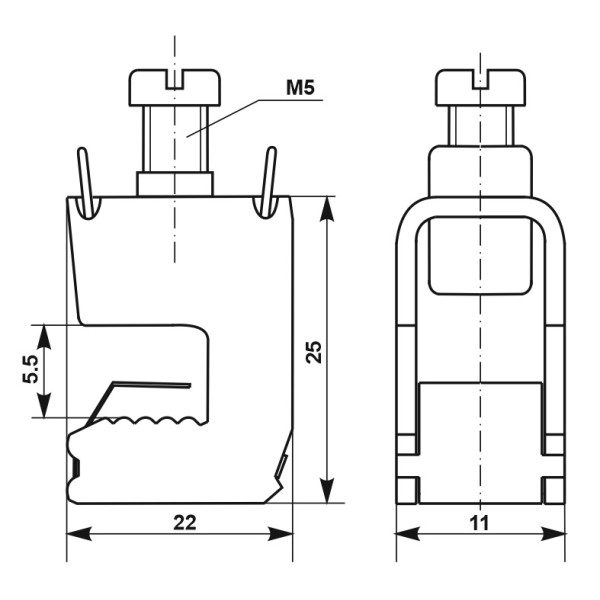 Шинная клемма Promfactor FA1.5-16mm 180A 5мм (FA1501618005) - фото №1