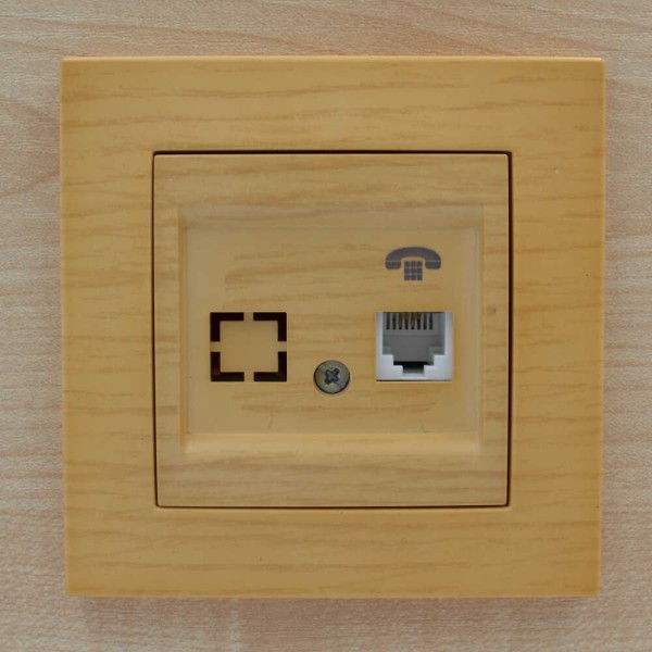 Розетка ELBI ZENA Woodline клен 1-на телефонна без рамки ( 609-012700-221 ) - фото №5