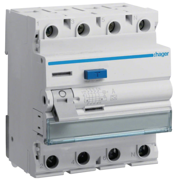 Пристрій захисного відлючення Hager CNA463D 63A 4P 100мА S тип А