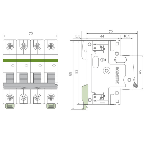 Вимикач навантаження NOARK Ex9BI 4P 25A (102394) - фото №2