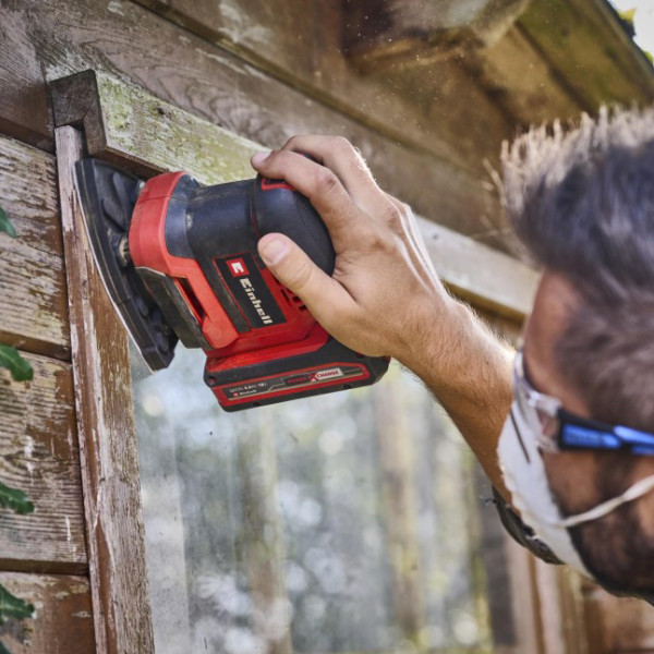 Акумуляторна вібраційна шліфмашина Einhell X-Change 18В 22000об/хв з 3 насадками (4460730) - фото №8