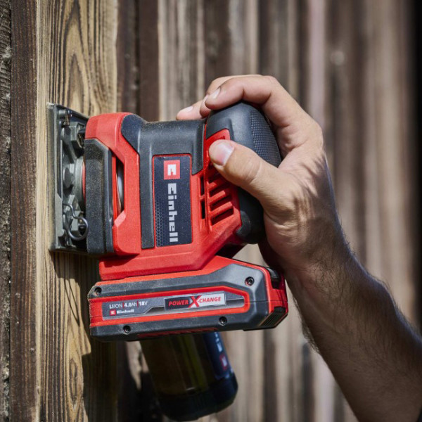 Акумуляторна вібраційна шліфмашина Einhell X-Change 18В 22000об/хв з 3 насадками (4460730) - фото №9