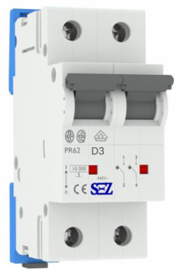 Двухполюсный автомат SEZ 62 D 3А 2P (PR62D3А)