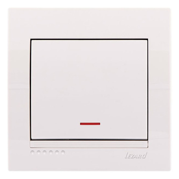 Вимикач з підсвічуванням білий, Deriy, Lezard