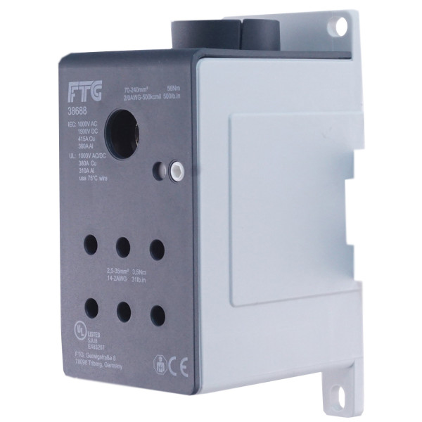 Распределительный блок FTG 1-пол (1 вход: 70-240мм², 6 выходов: 2,5-35мм²) - фото №1