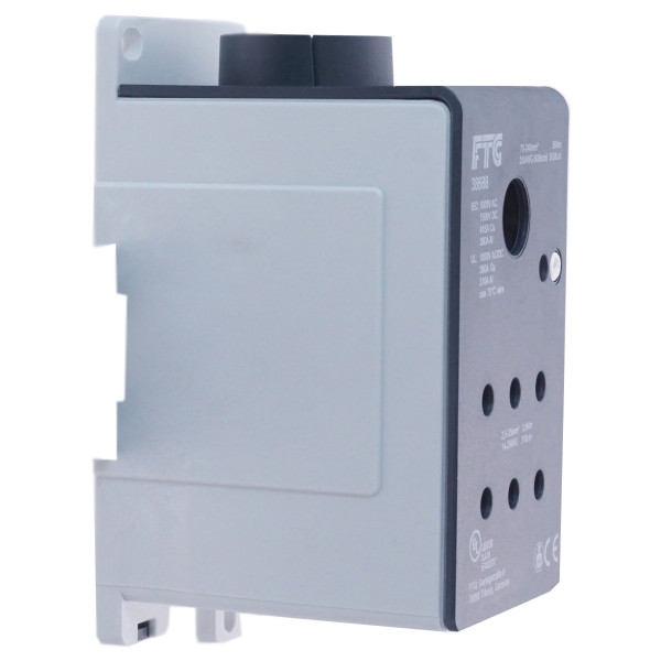 Распределительный блок FTG 1-пол (1 вход: 70-240мм², 6 выходов: 2,5-35мм²) - фото №2