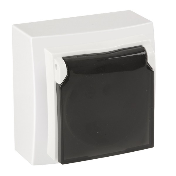 Розетка Nilson Themis біла 1-на з заземленням з кришкою ( 26111018 )