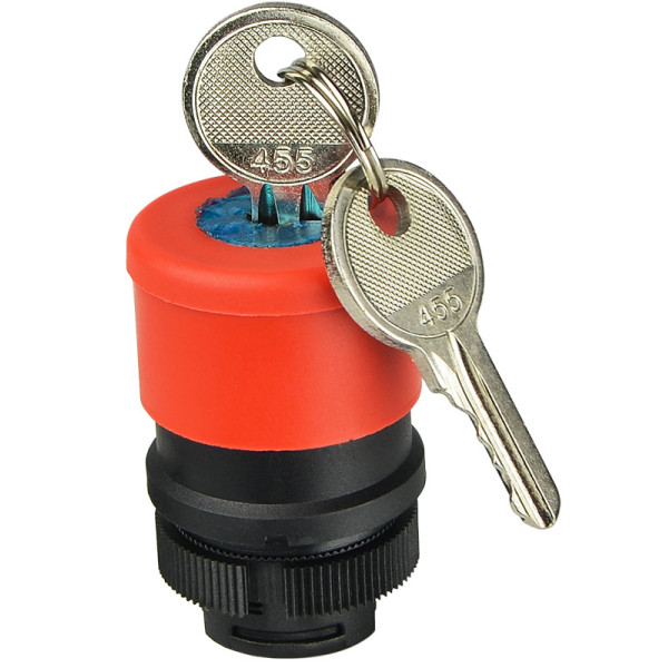 Аварійна кнопка Аско-Укрем XB2-ES74 Ø30мм з ключем (A0140050024) - фото №1