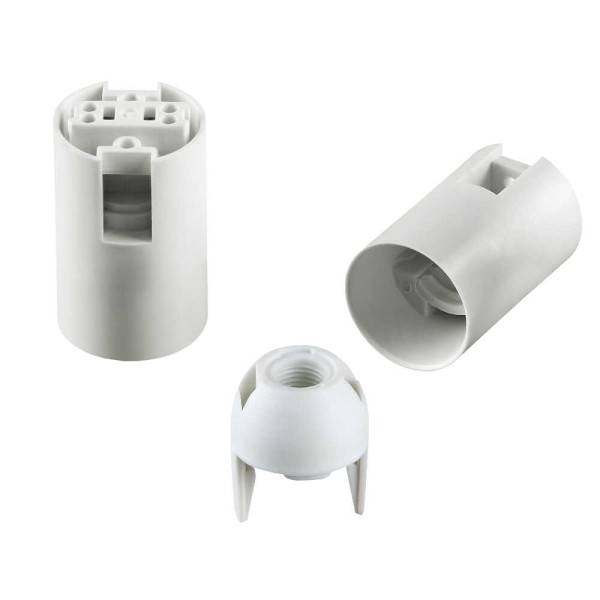 Патрон Е14 пластик VL260 белый Violux ( 950001 ) - фото №1