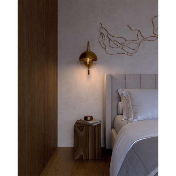 Бра, настінний світильник Pikart 38752-1 Kilinski E27 1x60W IP20 латунний - фото №3