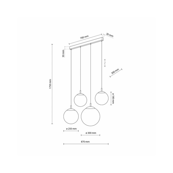 Подвесной светильник, люстра TK Lighting 4790 Esme E27 4x15W IP20 Черный - фото №3