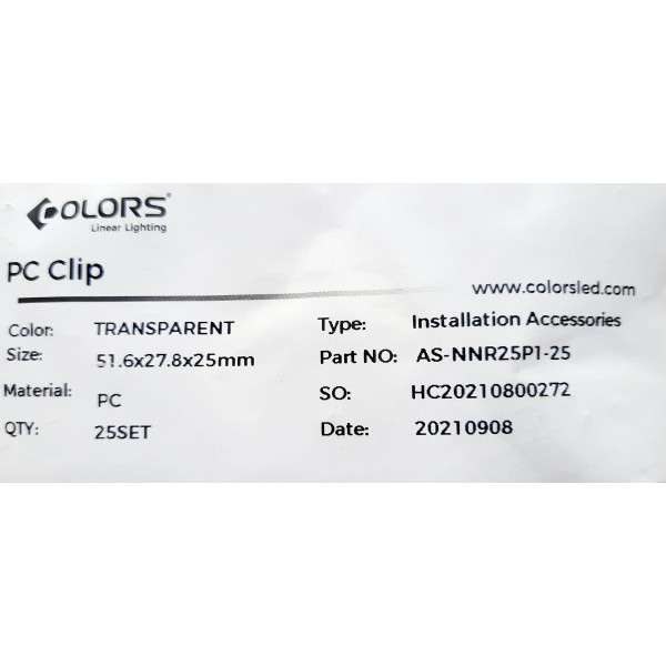 Кліпса кріплення COLORS неону NNR25 (AS-NNR25P1-25) - фото №3