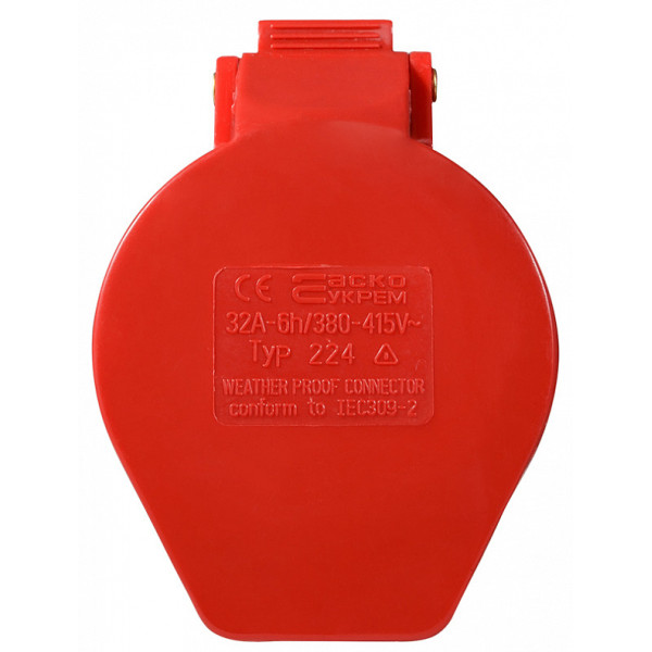 Силовой разъем Аско-Укрем ГП 3Р+РЕ 32А/4 (224) (A0080020005) - фото №1