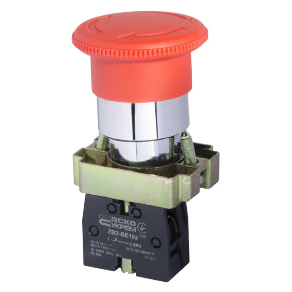 Кнопка-грибок Аско-Укрем XB2-BS542 Ø40мм (A0140010017) - фото №1