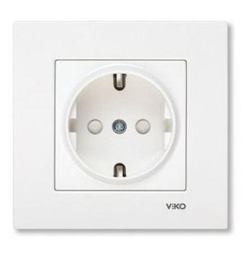 Розетка із захисними шторками біла VIKO Karre