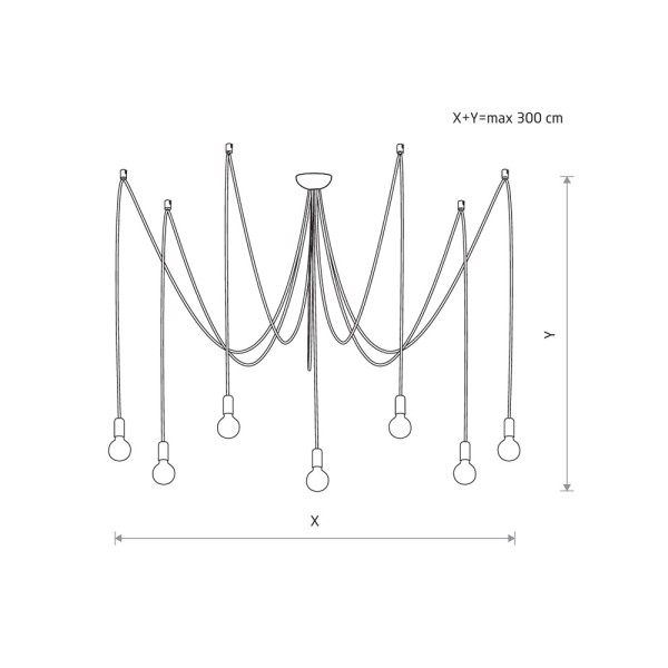 Люстра паук Nowodvorski 9743 Spider E27 7x25W IP20 белая - фото №1