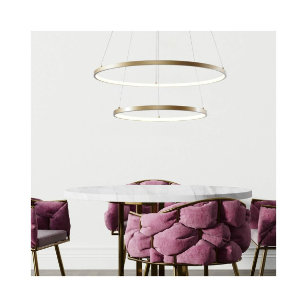 Подвесной светильник Zuma Line 18140GD-2 Breno Led 2x50W 3000K/4000K/6000K 2500Lm IP20 Gold - фото №2