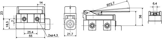 Конечный мини-выключатель Аско-Укрем D4MC-1000 (A0050040014) - фото №2
