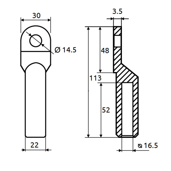 Кабельный наконечник Promfactor CL/CRAL-150-14 медно-алюминиевый - фото №1