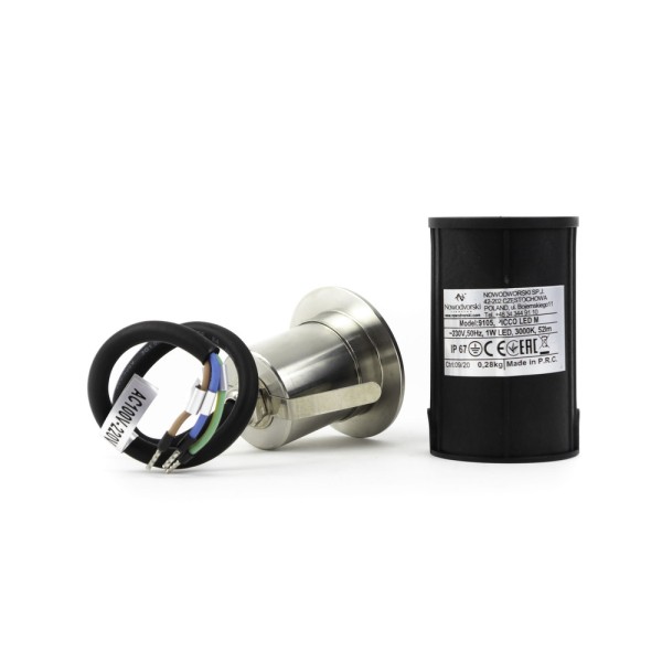 Вуличний світильник Nowodvorski 9105 Picco LED 1x2W 3000K 80Lm IP67 нікелевий - фото №3