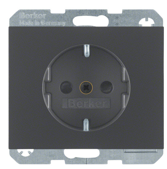 Розетка Berker K.1 47357006 із захистом контактів із заземленням (антрацит)