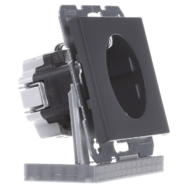 Розетка Berker K.1 47357006 із захистом контактів із заземленням (антрацит) - фото №2