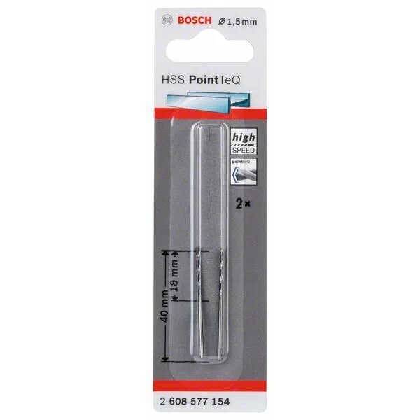 Сверла Bosch 2608577154 PointTeQ HSS 1,5мм (2шт) - фото №1