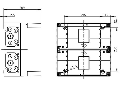 Вологозахищена розподільна коробка Spelsberg AKi 2-gh (sp74390201) IP65 - фото №2