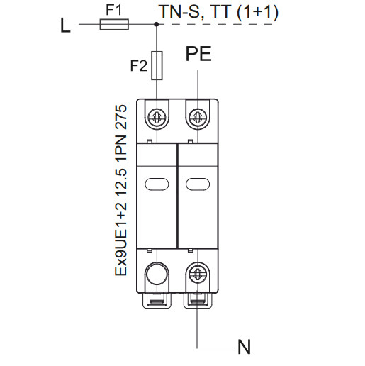 ПЗІП NOARK Ex9UE2 20 2 (C) 40кА 275В AC 1P+N (103349) - фото №2