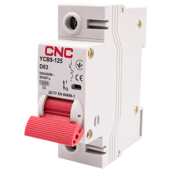 Автоматичний вимикач CNC YCB9-125 1Р 63А 10kA D - фото №1