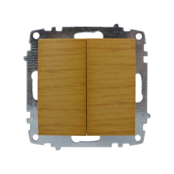Вимикач ELBI ZENA Woodline клен 2кл без рамки ( 609-012700-202 )