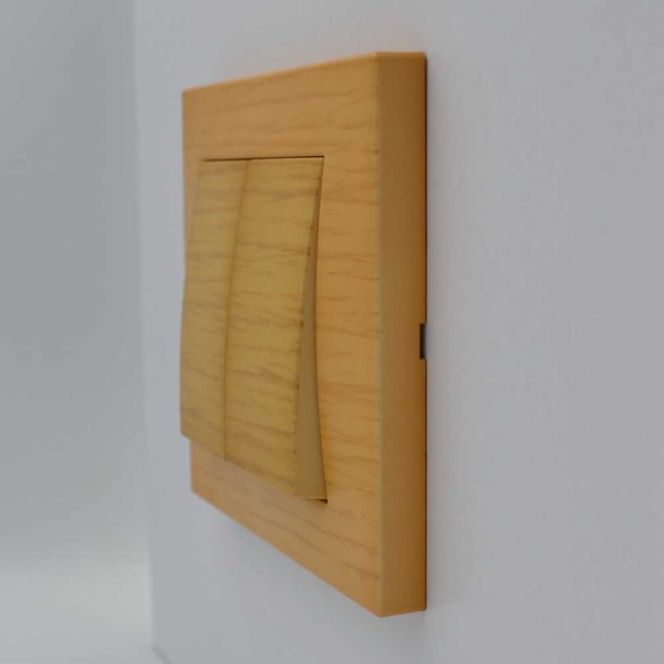 Вимикач ELBI ZENA Woodline клен 2кл без рамки ( 609-012700-202 ) - фото №2