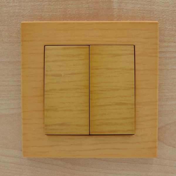 Вимикач ELBI ZENA Woodline клен 2кл без рамки ( 609-012700-202 ) - фото №5