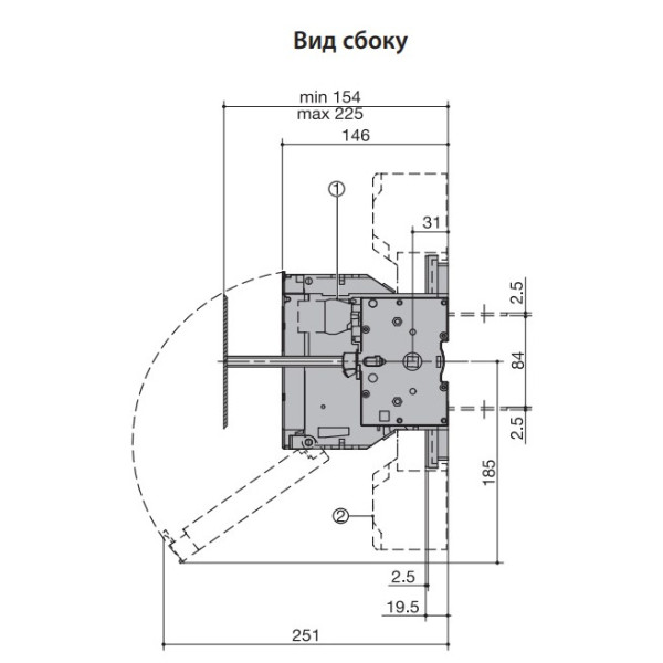 Роз'єднувач навантаження ETI 004661802 під запобіжники FLBS 250 3P («1-0» NH1 250A) - фото №2