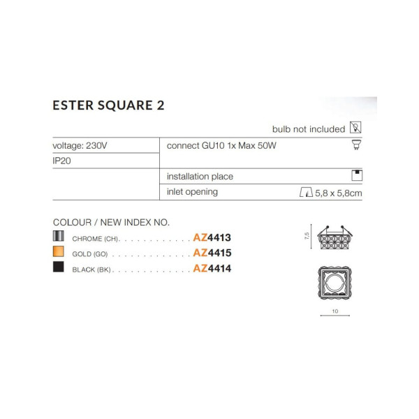 Точечный светильник AZzardo AZ4413 Ester S 2 Ch - фото №2