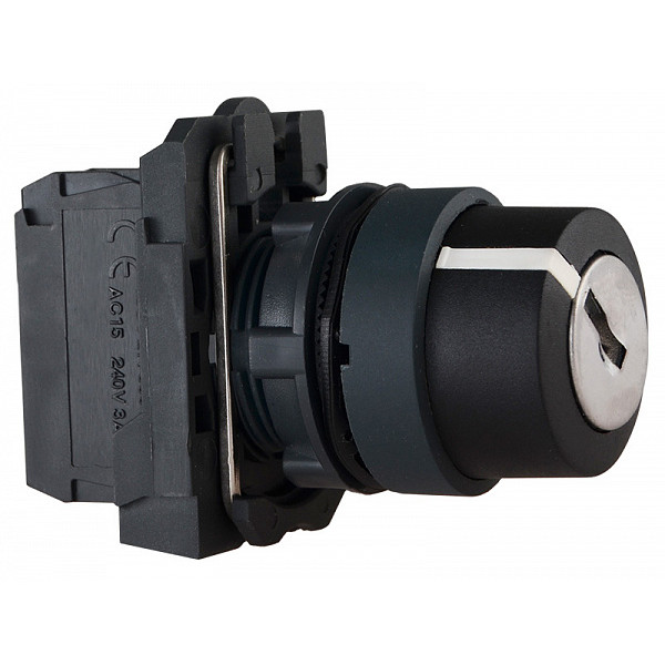 Кнопка поворотная 2-позиционная Аско-Укрем TB5-AG41 (0-I) с ключом (A0140010154) - фото №3